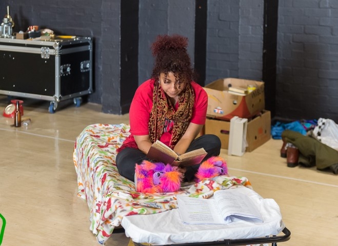 Melanie La Barrie. The Story Giant in rehearsal. Photograph by Brian Roberts.
