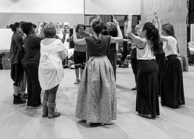 The Everyman Company in rehearsal for Fiddler On The Roof. Photograph by Brian Roberts.