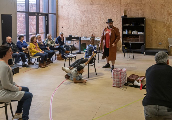 Open Rehearsal for Sweeney Todd. Open House 2019 at the Everyman. Photograph by Brian Roberts.