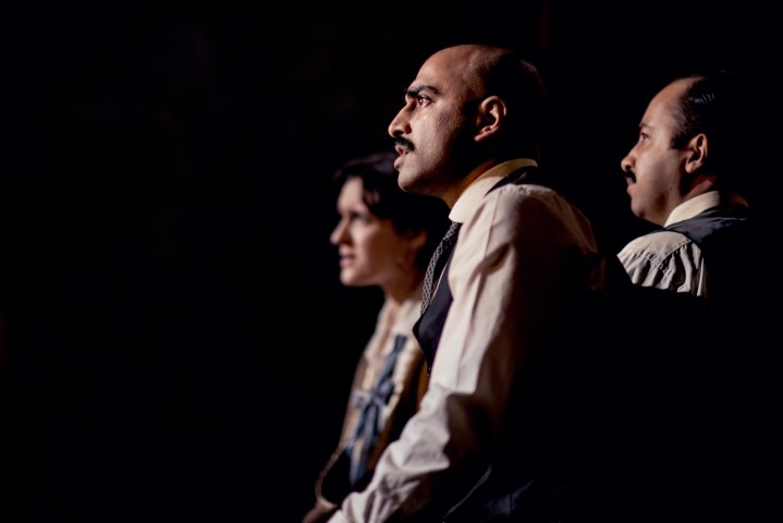 Pboebe Pryce (Adela), Tibu Fortes (Hamidullah), Asif Khan (Aziz) in A Passage to India. Photo by Idil Sukan