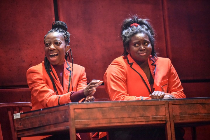 Noughts & Crosses: Abiola Efunshile and Steph Asamoah as Ensemble photo by Robert Day
