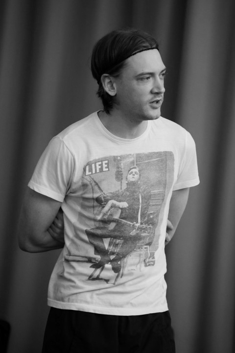 Adam Barlow. Cyrano in rehearsal. Photograph by Nobby Clark.