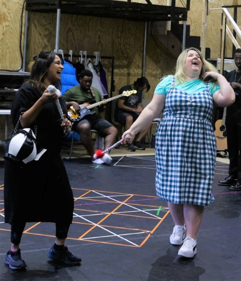 Alice in Wonderland in Rehearsals - Natasha Lewis and Leanne Jones