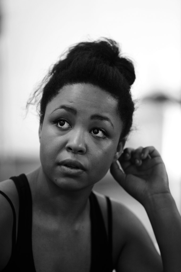 Amber James in rehearsal for The Two Gentlemen of Verona © Gary Calton