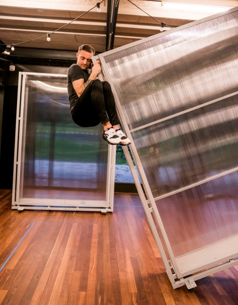 Andrew Turner. Frantic Assembly. I Think We Are Alone. Rehearsals. Photo Tristram Kenton