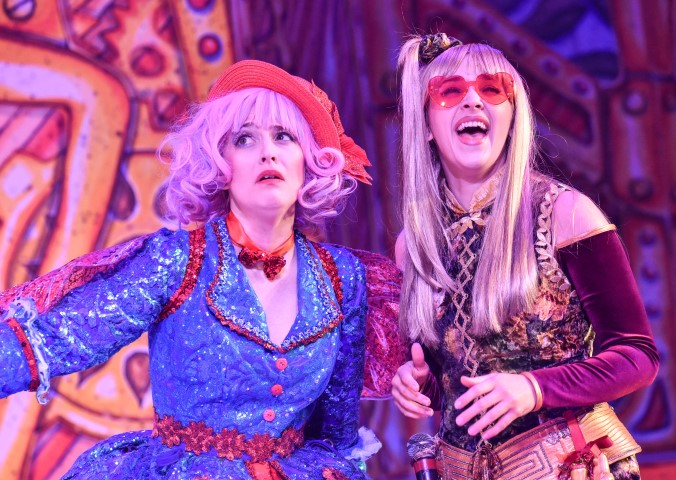 Anna Soden & Stephanie Hockley in The Everyman Rock 'n' Roll panto Sleeping Beauty. Photograph by Robert Day