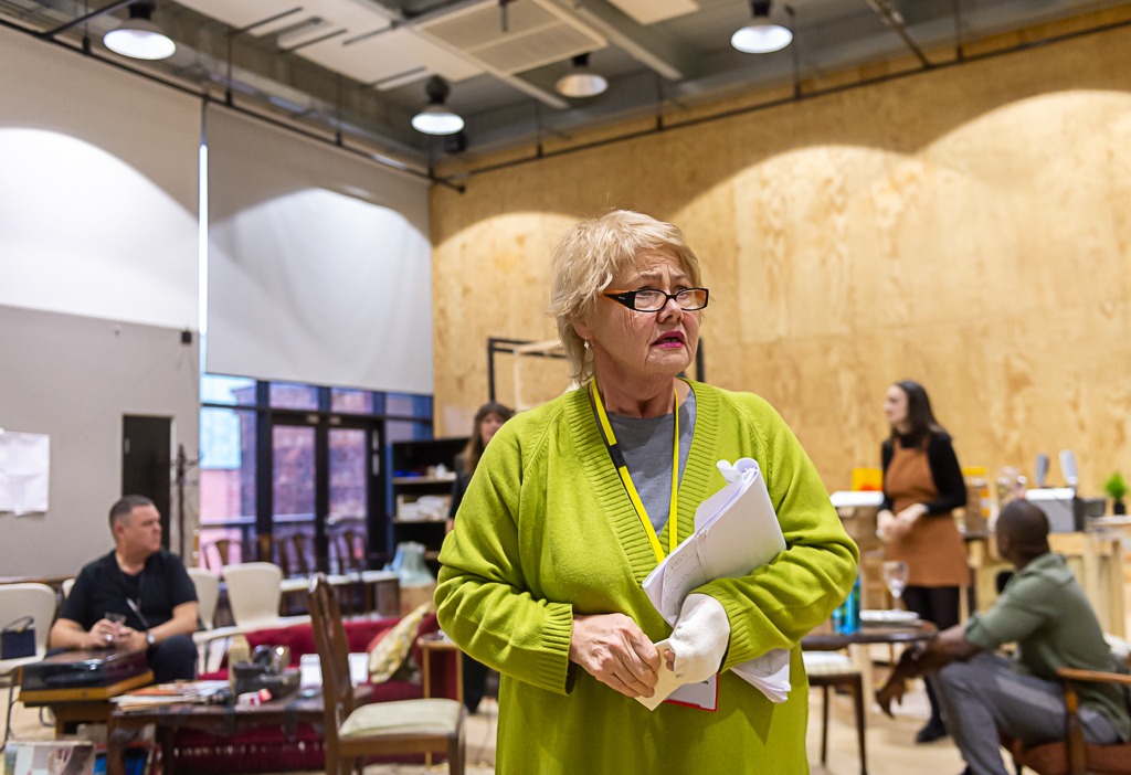 Annette Badland & cast in rehearsals for Our Lady of Blundellsands. Photo by Brian Roberts
