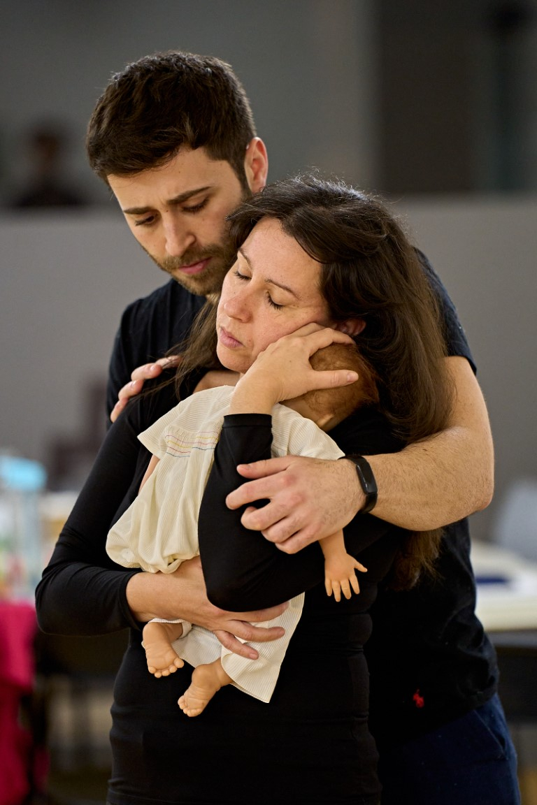 Aram Mardourian & Daphne Kouma in rehearsal - TBOA © Nottingham Playhouse