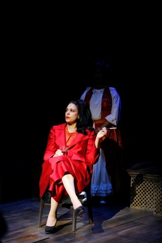Asha Kingsley & Melanie La Barrie in Romeo & Juliet, photo by Gary Calton