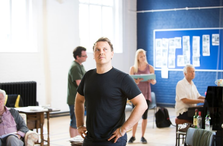 Benjamin Chandler in rehearsals for The Habit of Art. Photograph by James Findlay.