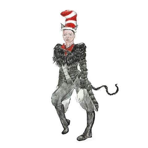 Cat. The Cat in the Hat costume drawings by Isla Shaw.