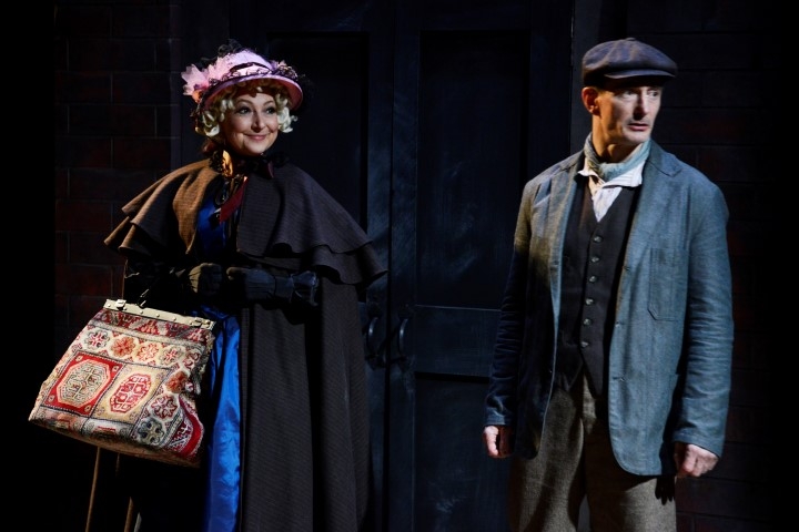 Claire Storey as Mrs Pegler and Anthony Hunt as Steven Blackpool in Hard Times. Photograph by Nobby Clark.