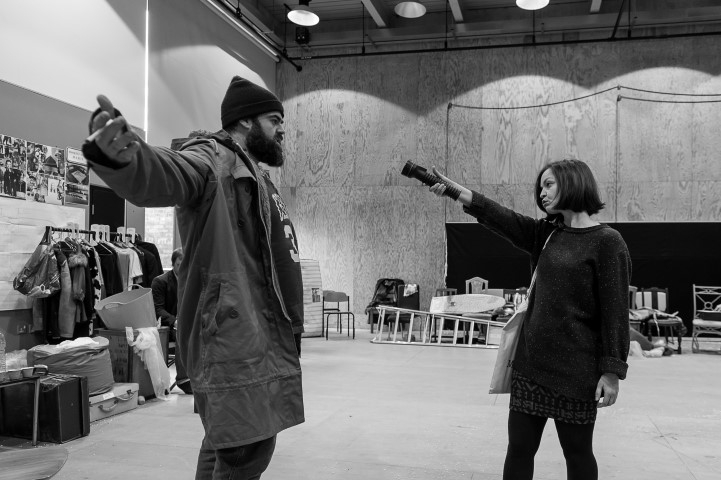 Dean Nolan & Laura Dos Santos, The Conquest of the South Pole in rehearsal. Photograph by Brian Roberts.