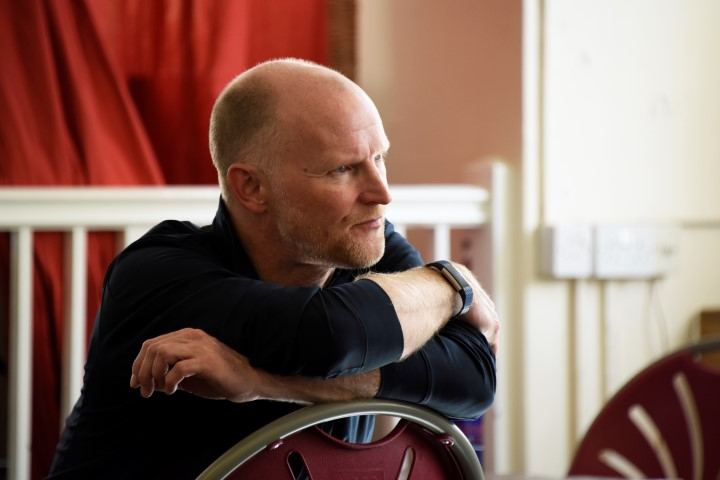 Director Conrad Nelson in They Don't Pay? We Won't Pay! rehearsals. Photograph by Nobby Clark.