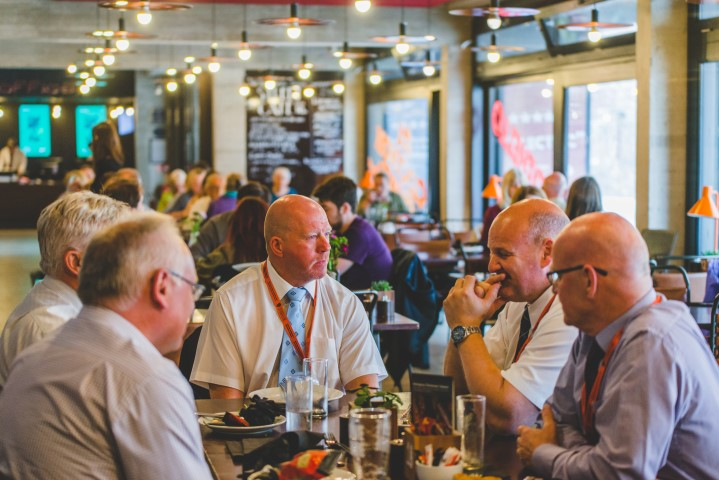 Lunch in the Everyman Street Café. Photograph by Emma Hillier.