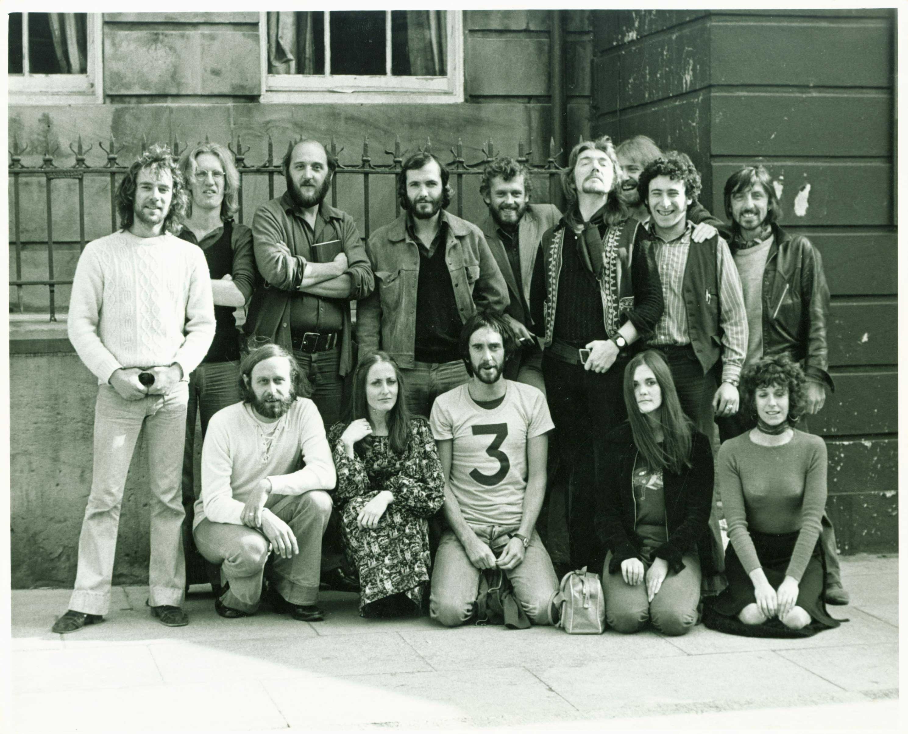 Full company outside Everyman Theatre September 1971  (Alan Dossor is 5th from left)