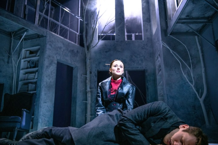 Eilidh Loan (Mary Shelley) & Ben Castle-Gibb (Victor Frankenstein) in Frankenstein. Photo by Tommy Ga-Ken Wan