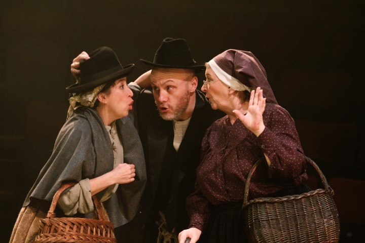Keddy Sutton, Liam Tobin & Pauline Daniels in Fiddler on the Roof. Photograph by Stephen Vaughan.