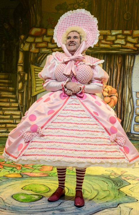 Francis Tucker as Beau Peep Po in The Everyman Rock 'n' Roll panto The Snow Queen. Photograph by Robert Day.