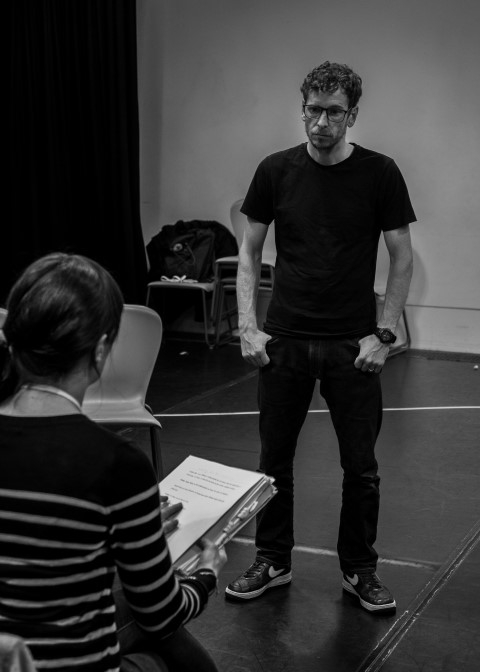 Gerad Kearns in To Have to Shoot Irishmen rehearsals. Photograph by @themattdaniels