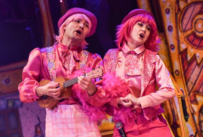 Holly Mallett & Stanton Wright in The Everyman Rock 'n' Roll panto Sleeping Beauty. Photograph by Robert Day