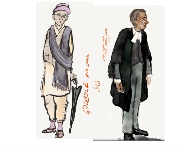 Dora Schweitzer's costume drawings for A Passage to India. At the Playhouse, Tue 6 Feb to Sat 10 Feb