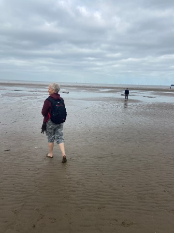 Joanne Howarth who plays Garnet in Our Lady of Blundellsands visits the Beach