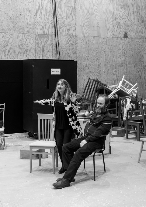 Keddy Sutton & Patrick Brennan, The Conquest of the South Pole in rehearsal. Photograph by Brian Roberts.