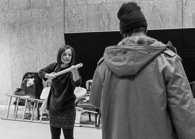 Laura Dos Santos & Dean Nolan, The Conquest of the South Pole in rehearsal. Photograph by Brian Roberts.