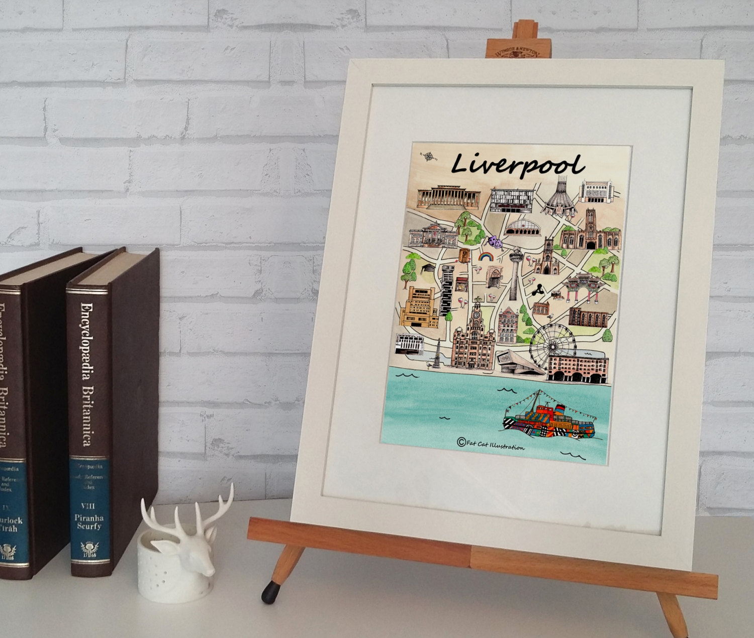 Liverpool print (framed) £20 each by Fat Cat Illustrations