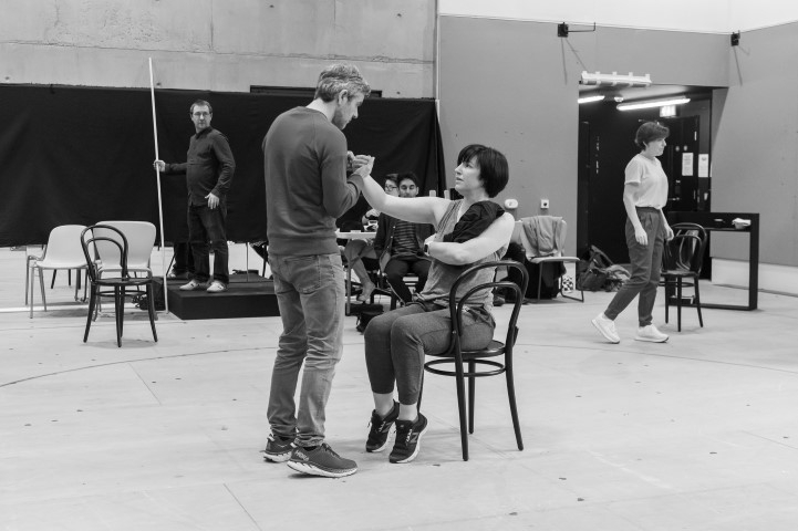 Mark Rice-Oxley & Emma Dears in rehearsals for Sweeney Todd. Photograph by Brian Roberts.