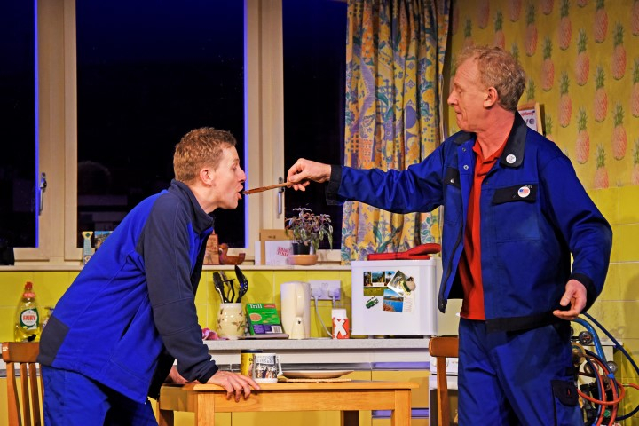 Matt Connor as Lewis and Steve Huison as Jack in They Don’t Pay? We Won’t Pay! Photograph by Nobby Clark