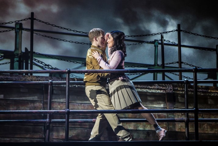 Matt Corner as young Gideon and Parisa Shahmir as young Meg in The Last Ship. Photograph by Pamela Raith.