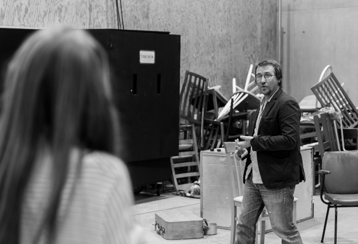Nick Bagnall (Director), The Conquest of the South Pole in rehearsal. Photograph by Brian Roberts.