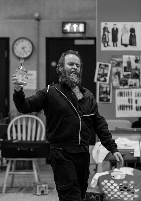 Patrick Brennan, The Conquest of the South Pole in rehearsal. Photograph by Brian Roberts.