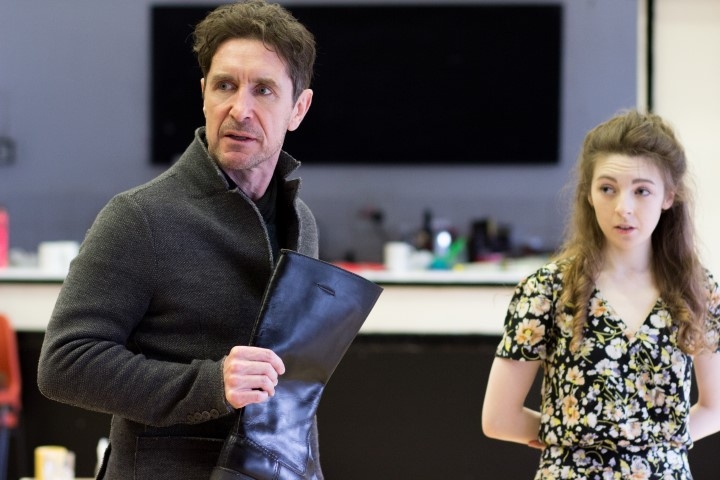 Paul McGann and Venice van Someren, Gabriel in rehearsal. Photograph by Toby Lee.