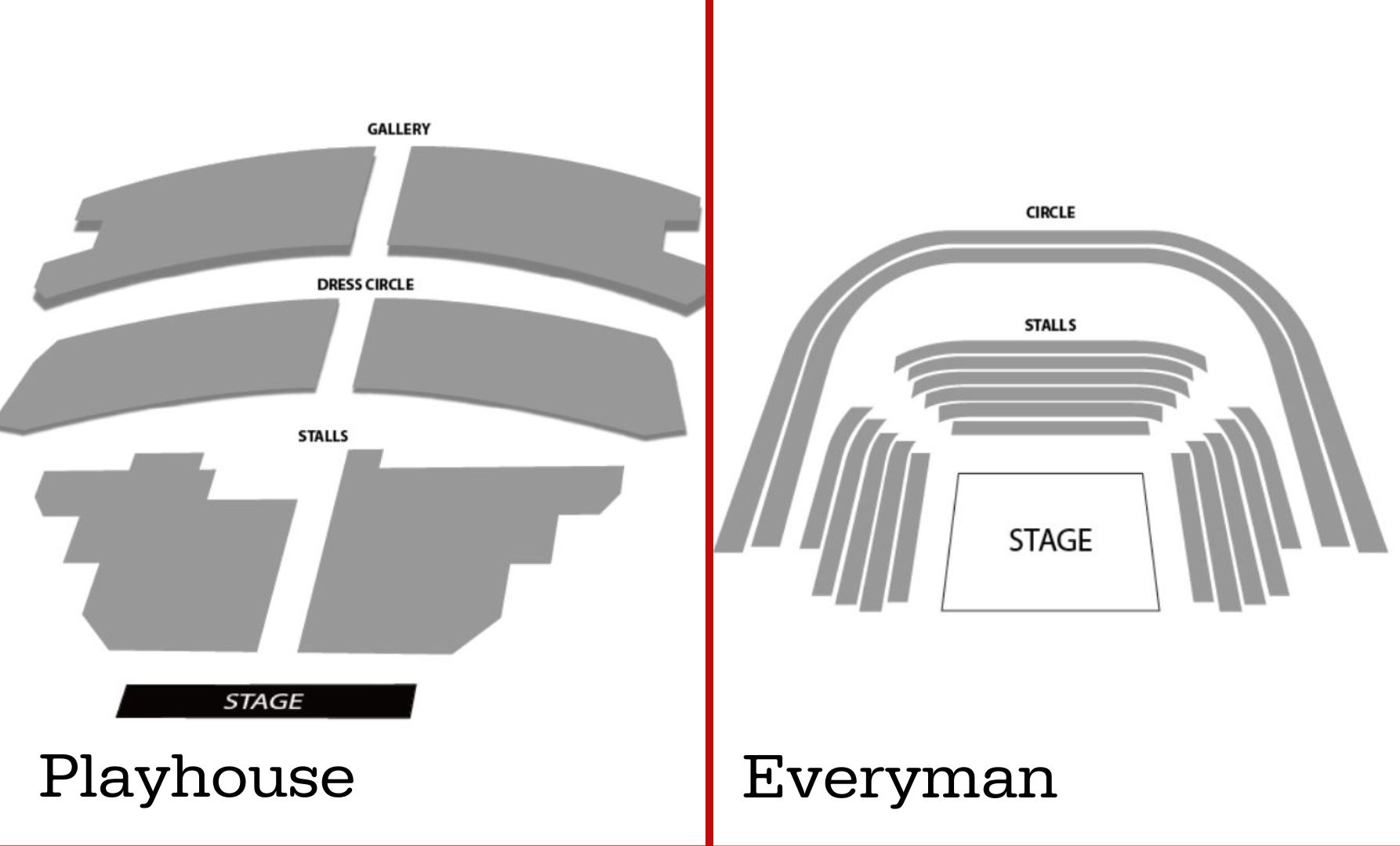 Playhouse and Everyman seating plan