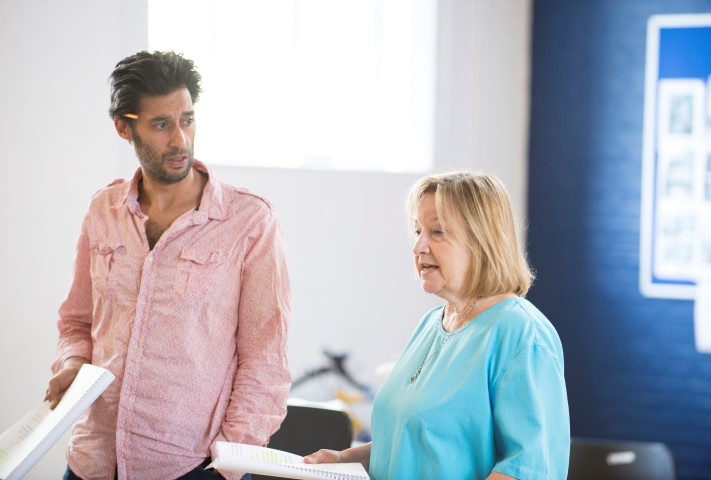 Robert Mountford & Veronica Roberts in rehearsals for The Habit of Art. Photograph by James Findlay.