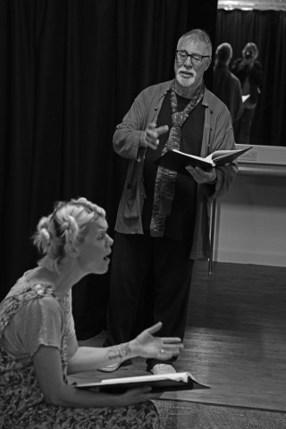Sarah-Jane Potts & Barrie Rutter. For Love or Money in rehearsal. Photograph by Nobby Clark.