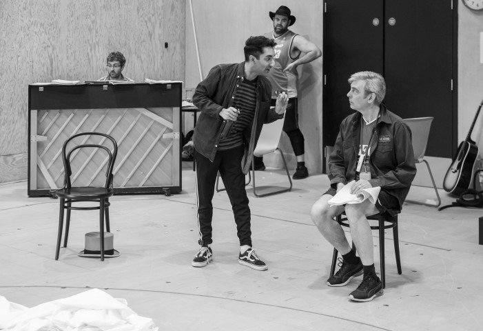 Shiv Rabheru & Paul Duckworth in rehearsals for Sweeney Todd. Photograph by Brian Roberts.