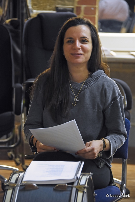 Suzanne Ahmet. Hard Times in rehearsal. Photograph by Nobby Clark.