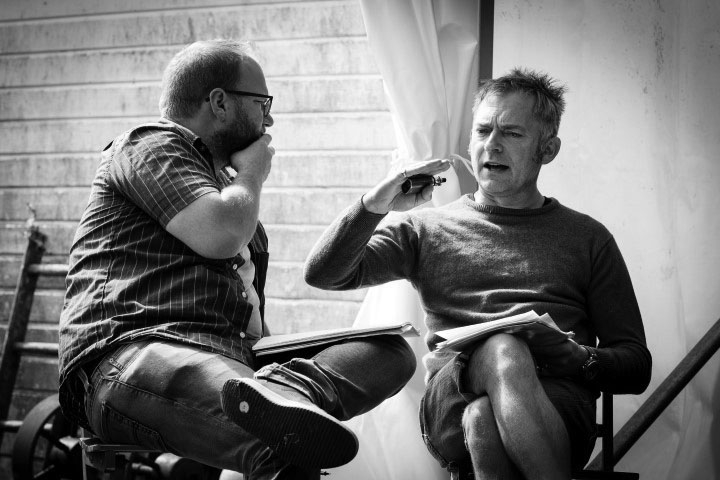 Writer Carl Grose & Composer Charles Hazlewood. The Tin Drum in rehearsal. Photograph by Steve Tanner.