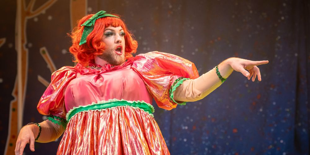 The Rock 'N' Roll panto Red Riding Hood, Ben Welch as Grandma Millicent Merry © Marc Brenner