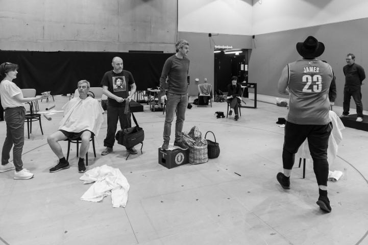 The Sweeney Todd cast in rehearsals. Photograph by Brian Roberts.