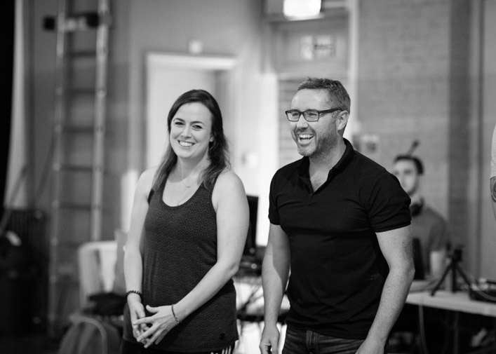 Associate Director Jessica Williams and Frantic Assembly Artistic Director Scott Graham. The Unreturning in rehearsal. Photograph by Helen Maybanks.