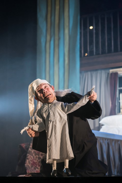 Toby Park in Spymonkey's A Christmas Carol. Photograph by Johan Persson