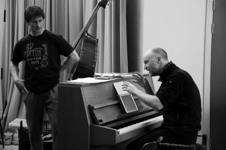 Tony Hunt & Conrad Nelson. Cyrano in rehearsal. Photograph by Nobby Clark.