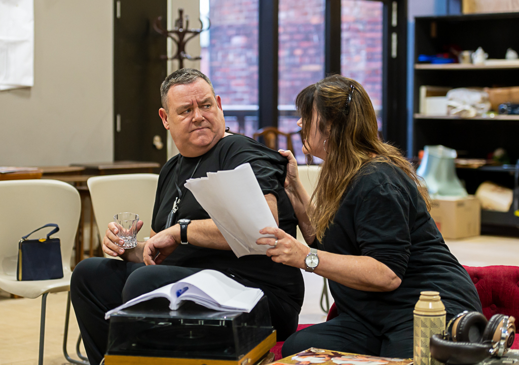 Tony Maudsley & Josie Lawrence in rehearsals for Our Lady of Blundellsands. Photo by Brian Roberts