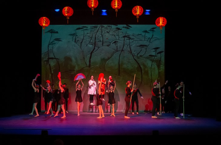 St Julie's Catholic High School performing on the Playhouse stage, photo by Brian Roberts