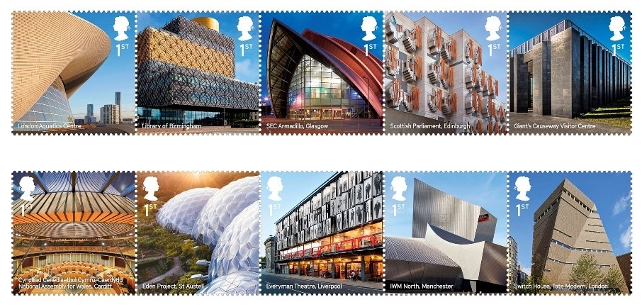 The Special Stamp set celebrating contemporary UK architecture